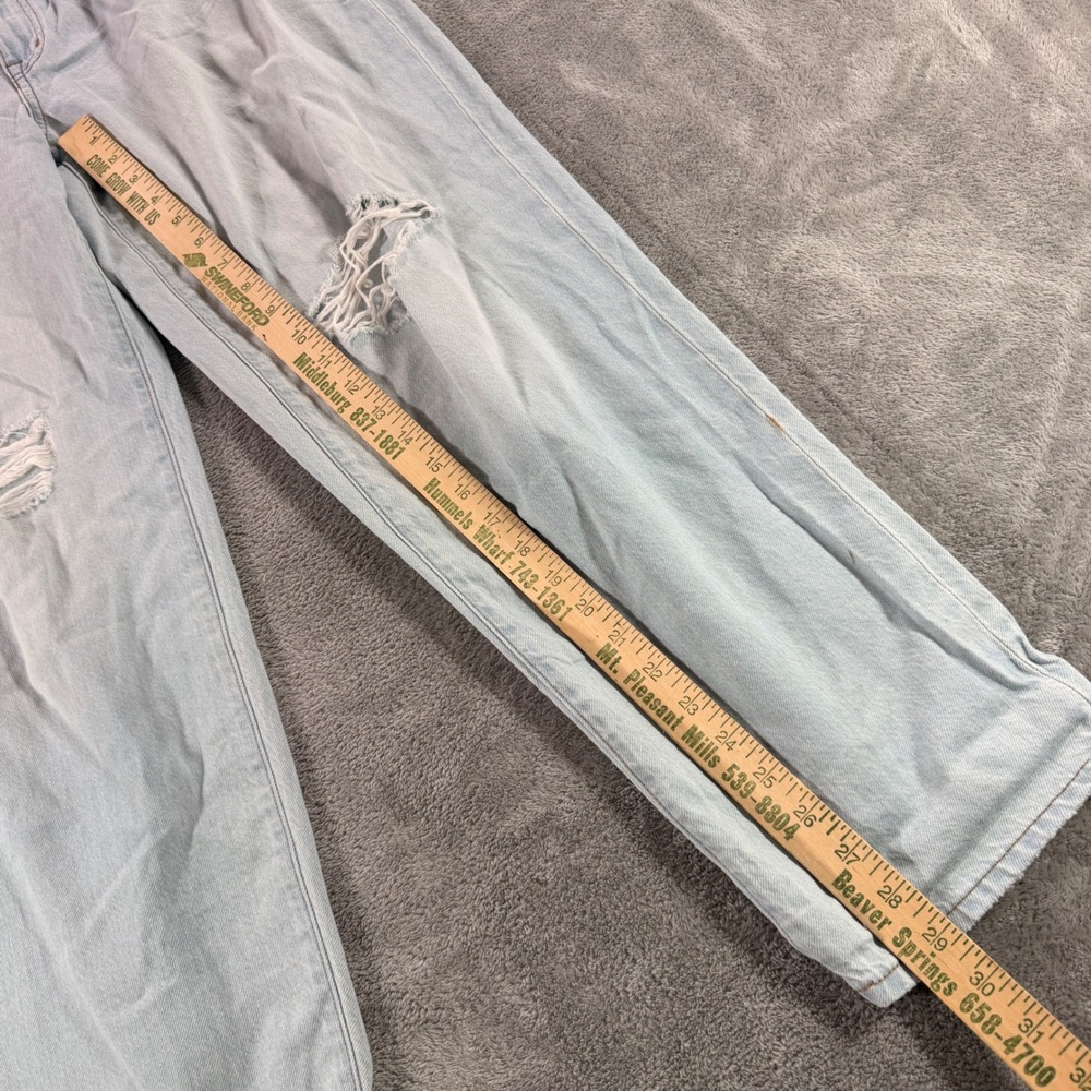 Madewell The Slouchy Boyjean Women 30 Light Wash Distressed Straight Leg Jeans - Picture 3 of 11